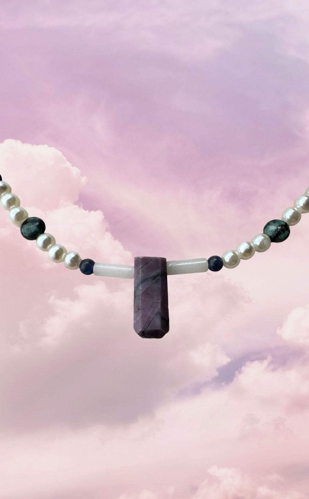 Purple Tourmaline + Jasper + Sodalite Necklace